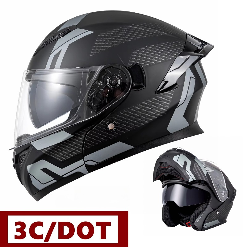 DOT承認済みオートバイヘルメット ダブルバイザー モジュラ - Modular Flip Up Motorcycle Helmet Dot Approved のレビューと価格