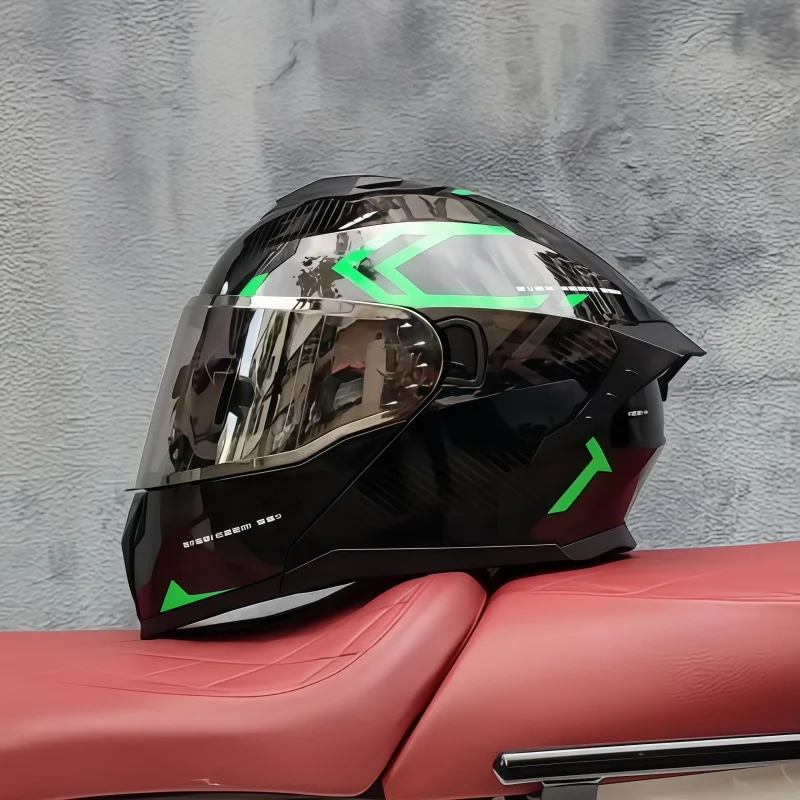 ユニセックス対応のフルフェイス型バイク用ヘルメット。クイック - Quick Release Buckle Motorcycle Helmet のレビューと価格