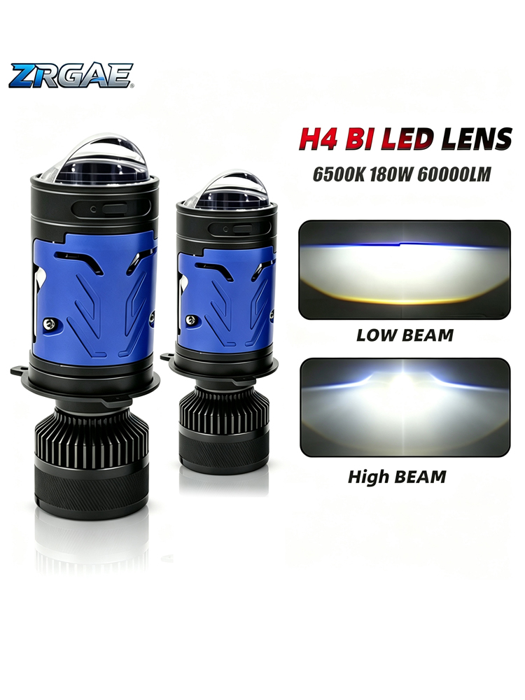 2個入り H4 バイミニ LED プロジェクターレンズ 車用 - Universal Motorcycle Led Headlight Projector のレビューと価格