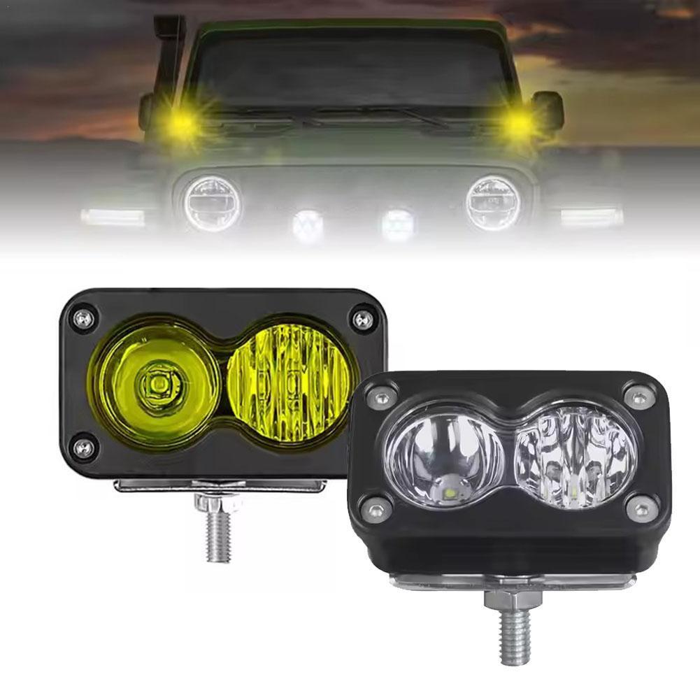 20W LEDヘッドライト 3インチスクエアフラッドライト  - Universal Motorcycle Led Headlight Projector のレビューと価格
